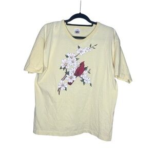 Vintage 90s fruit of the loom cardinal graphic yellow tee shirt size large